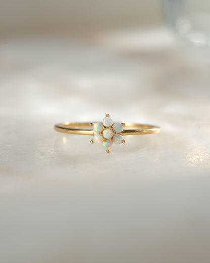 Opal Flower Ring