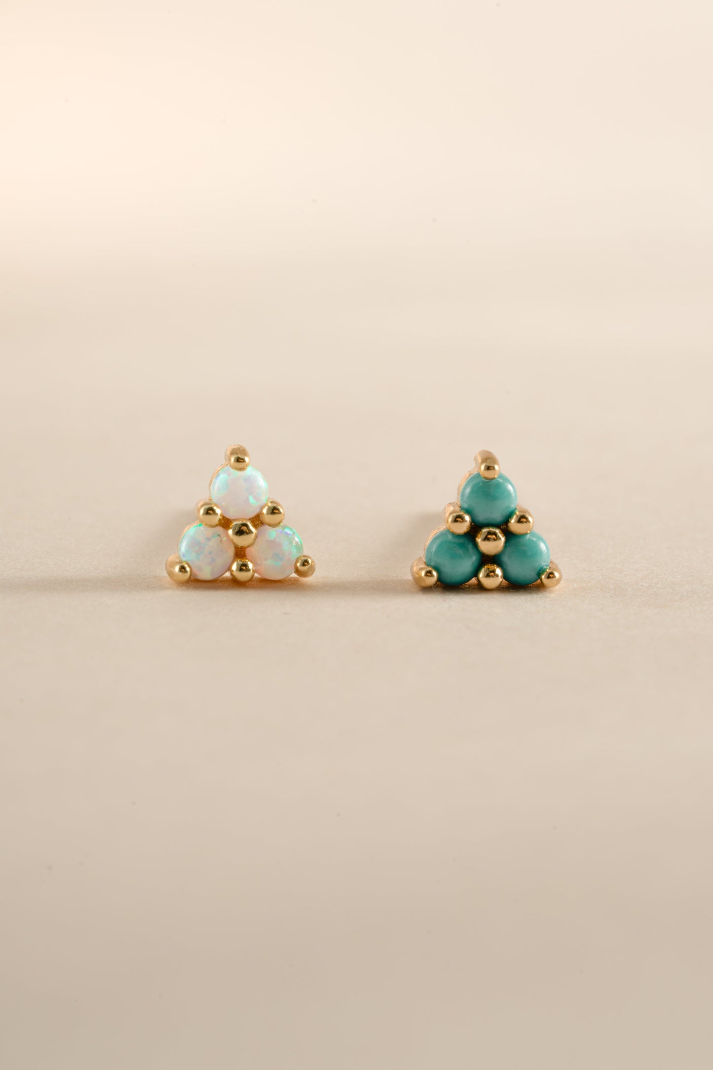 Opal Three Stone Studs