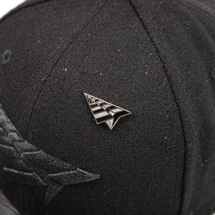 Original Crown Melton Wool & Leather Strapback (Triple Black)