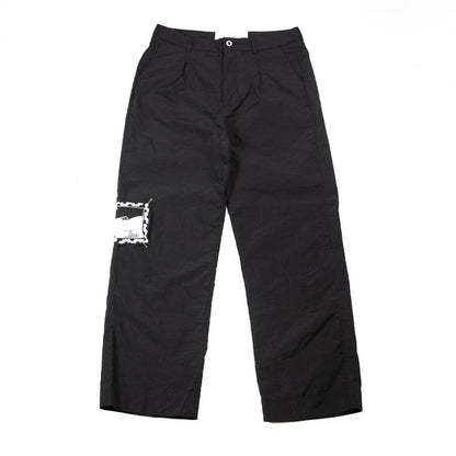 Outlook Pleated Nylon Pant (Black)
