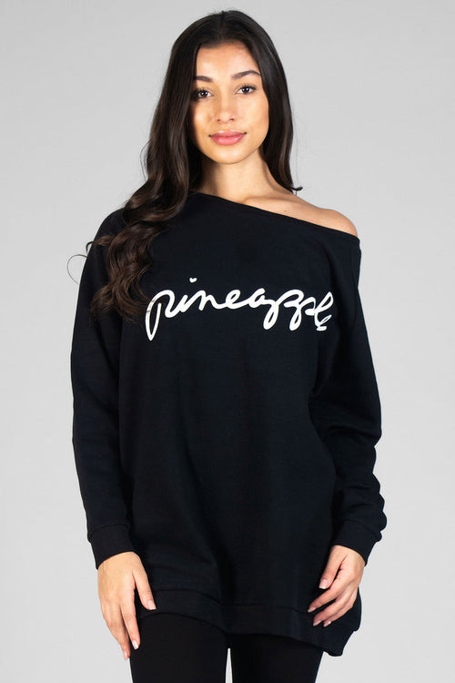 Woman wearing Pineapple black Monster Monster Sweater