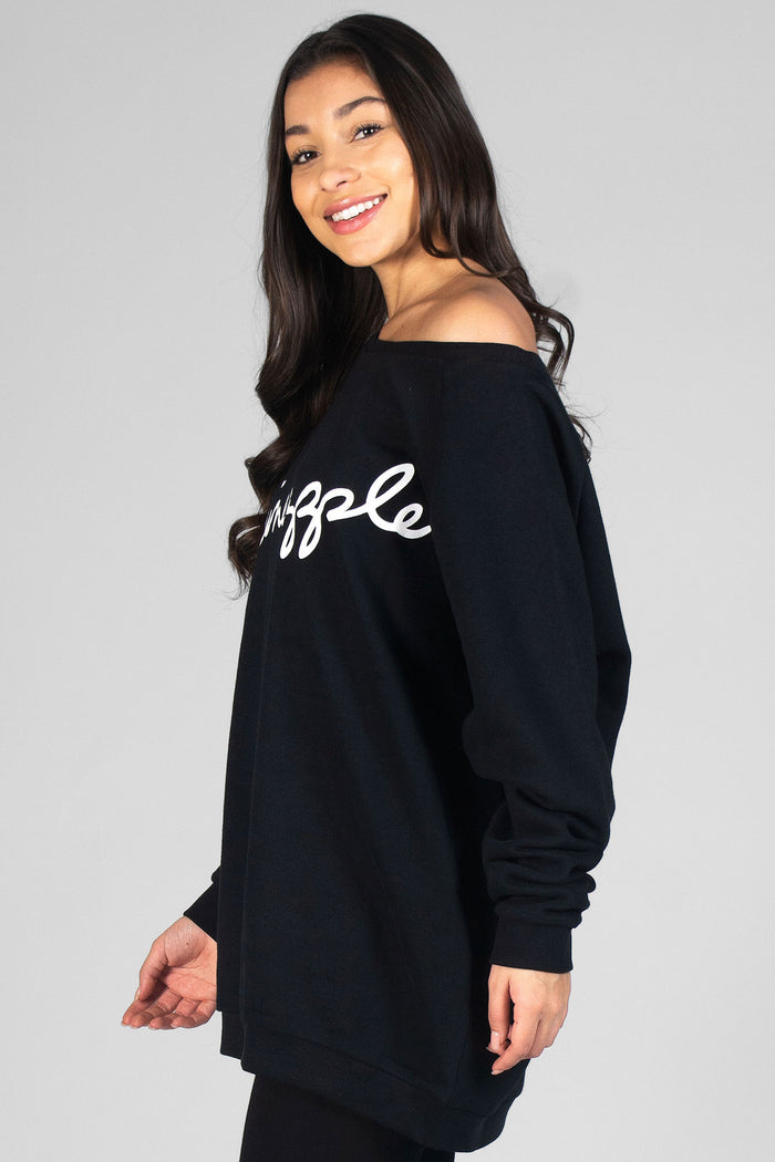 Woman wearing black Monster Monster Sweater
