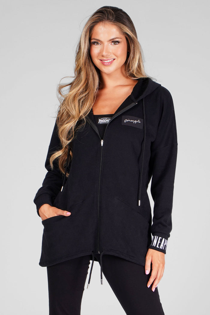 Woman wearing Pineapple Black Parker Zip Jacket