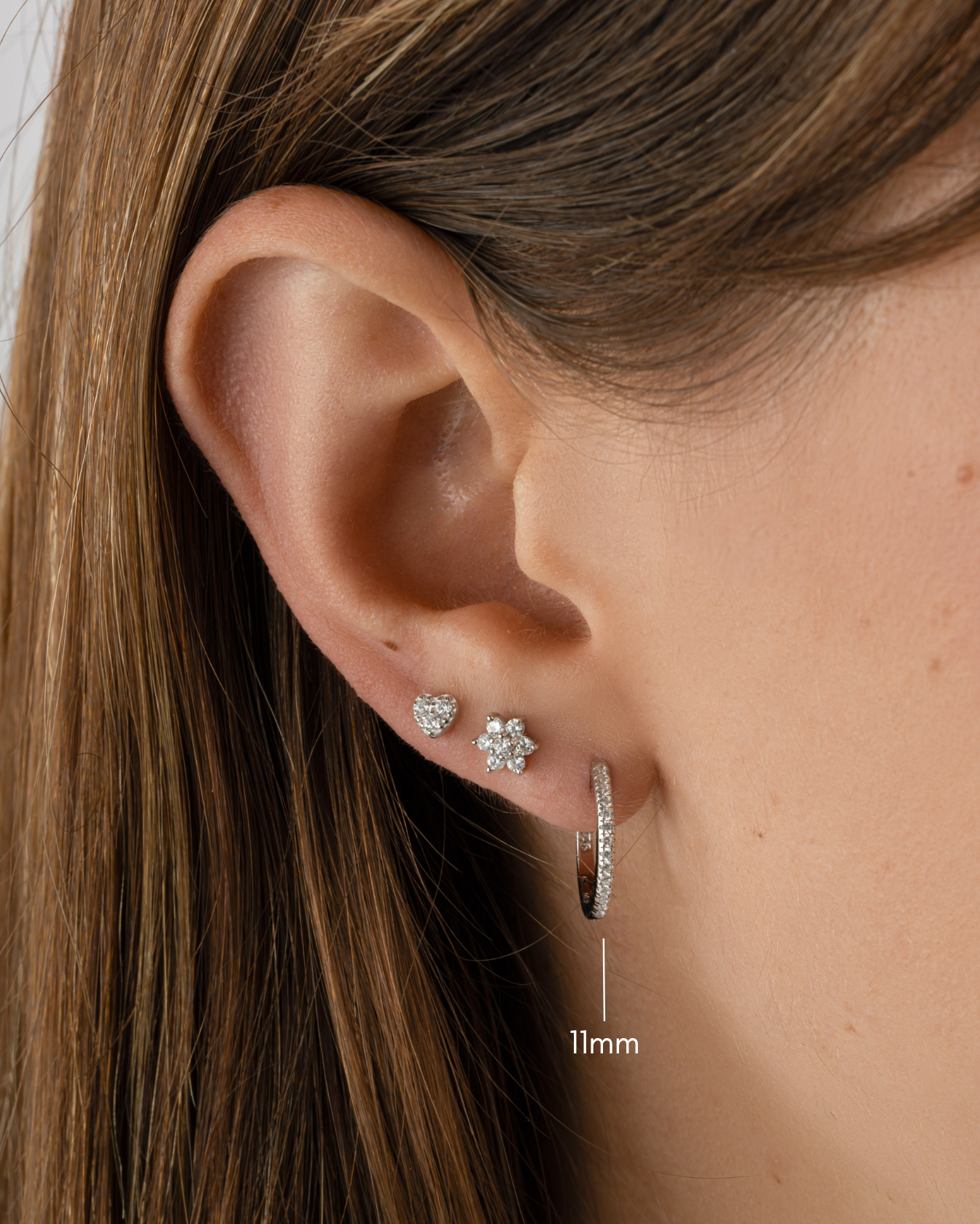 11mm Pavé Huggie Earrings (Two Sizes Available)
