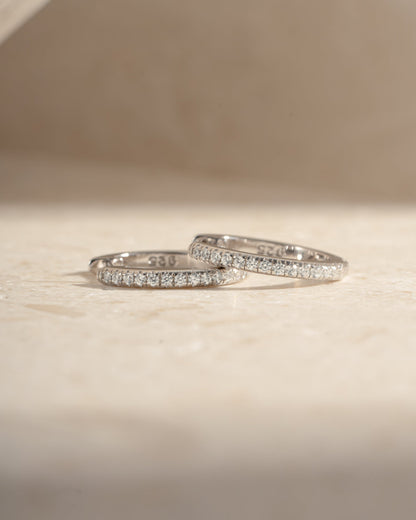 11mm Pavé Huggie Earrings (Two Sizes Available)