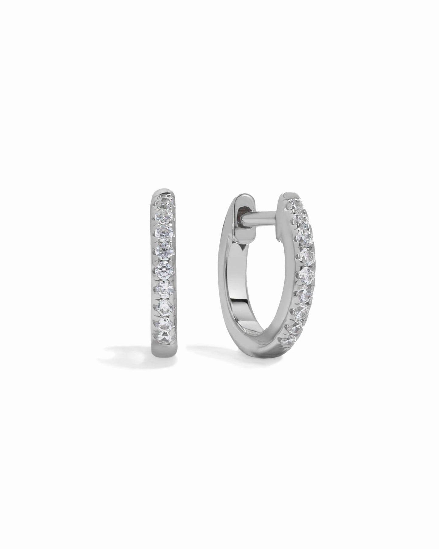 8mm Pavé Huggie Earrings (Two Sizes Available)