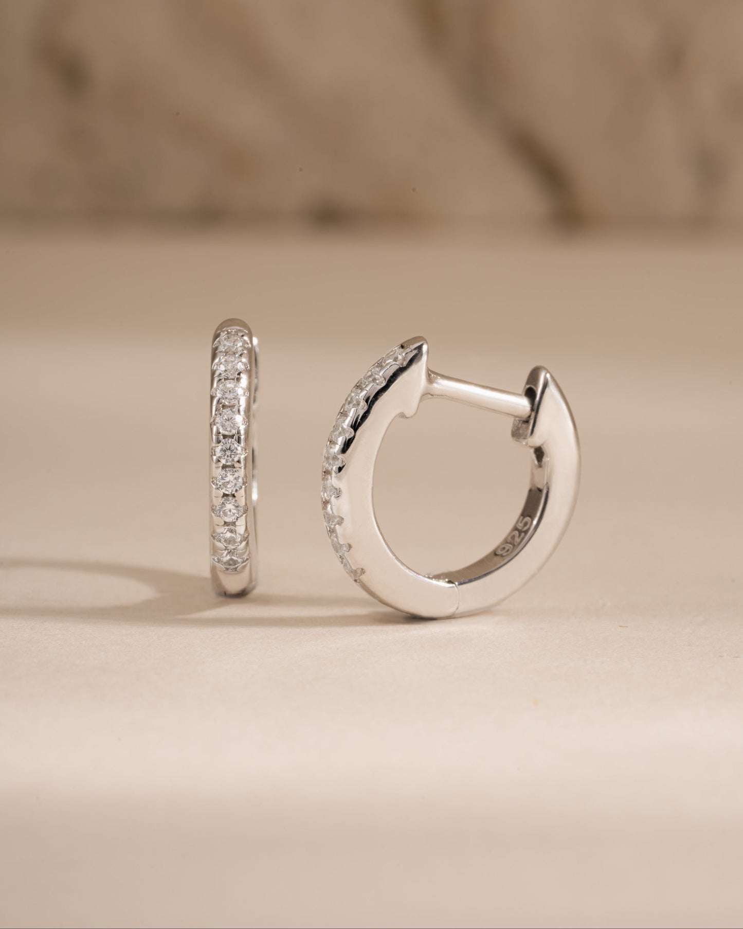 8mm Pavé Huggie Earrings (Two Sizes Available)