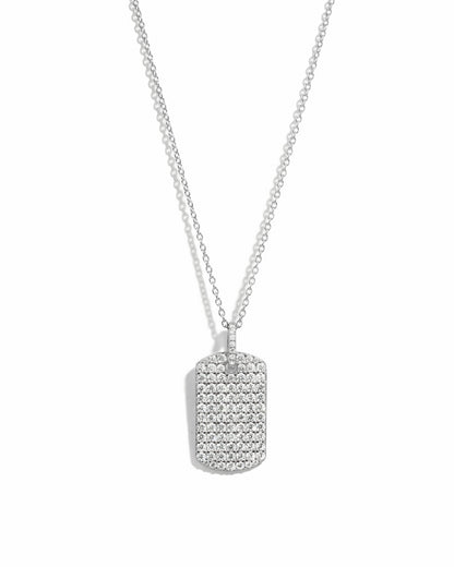 Pavé Dog Tag Necklace