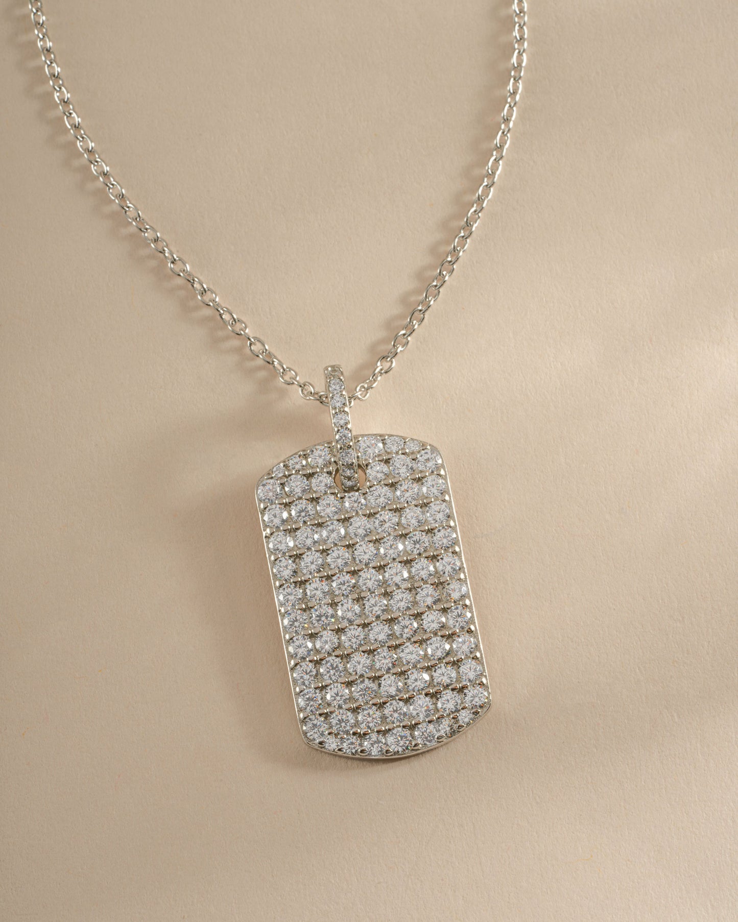 Pavé Dog Tag Necklace
