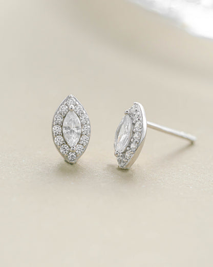Halo Marquise Studs
