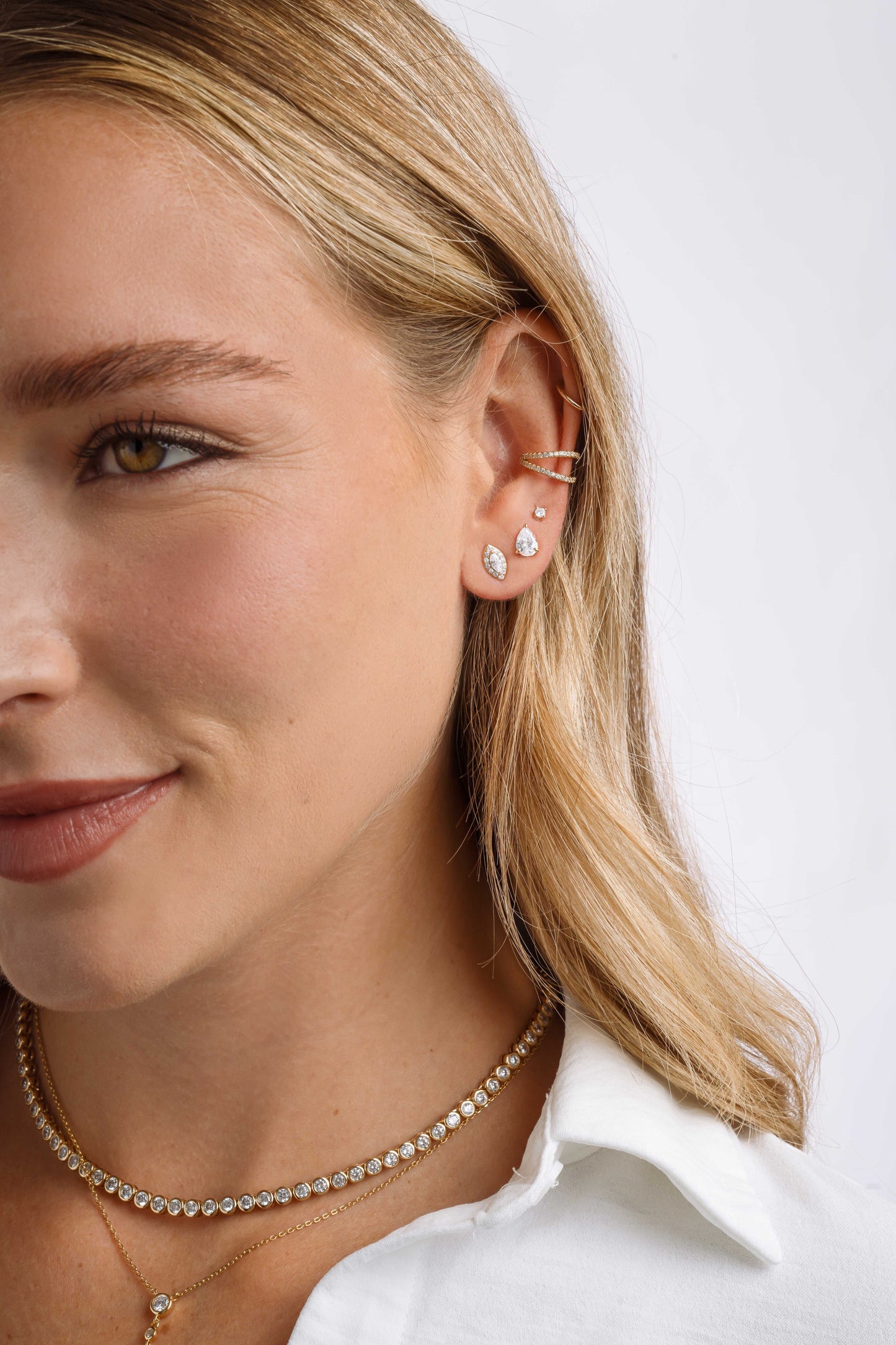 Halo Marquise Studs