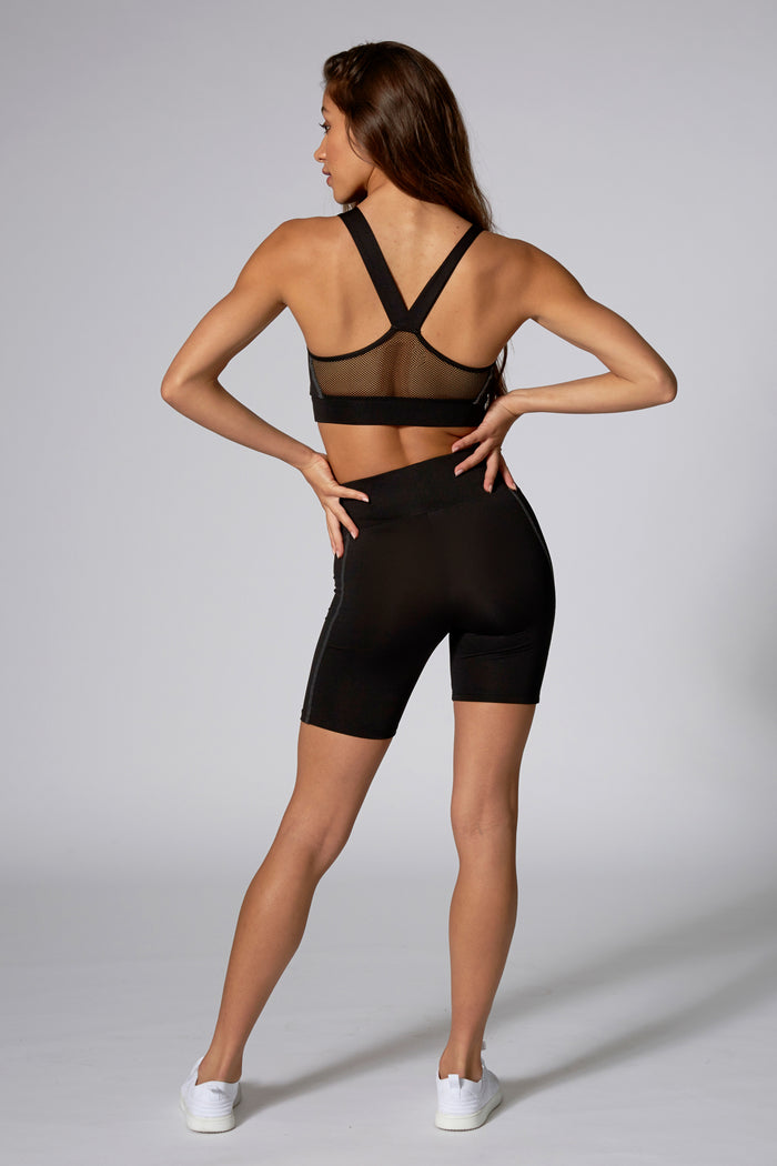 Woman wearing Black Performance Cycling Shorts
