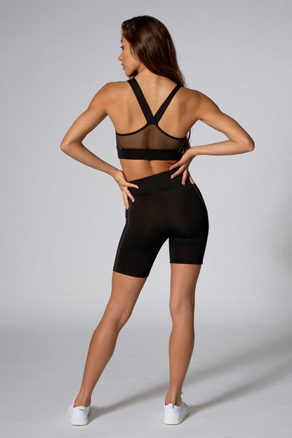 Woman wearing Black Performance Cycling Shorts
