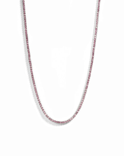 Pink Tennis Necklace