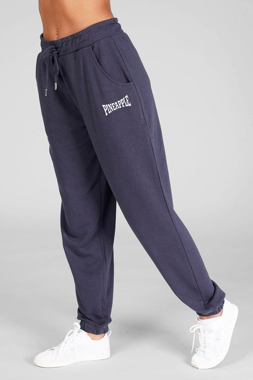 Woman wearing Pineapple Charcoal Oversized Pocket Joggers