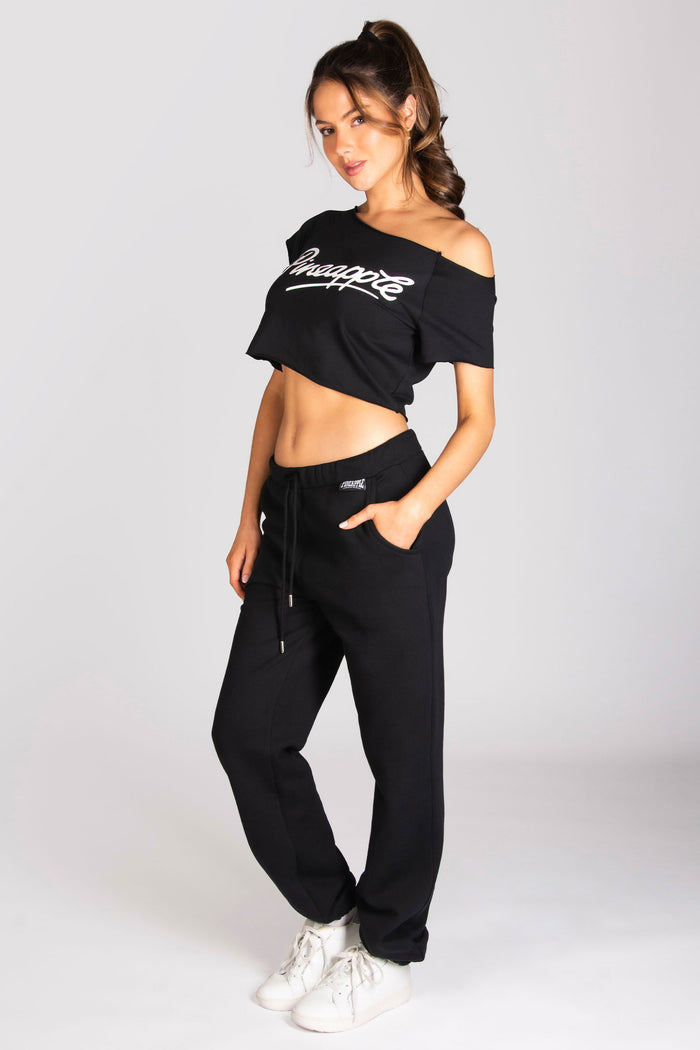 Kianna Louise wearing black mini crop top by Pineapple Dance Studios