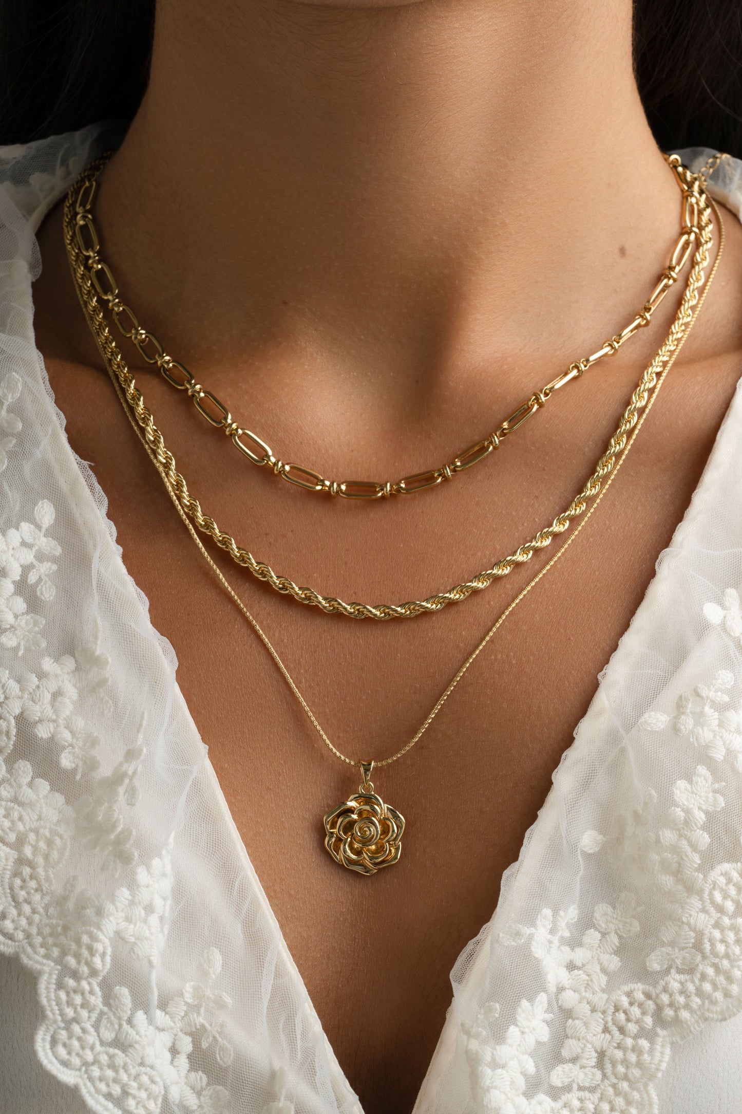 Gold Rope Chain Necklace