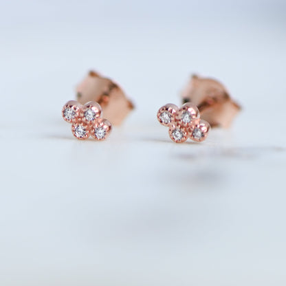 Tiny 4 Stone CZ Studs