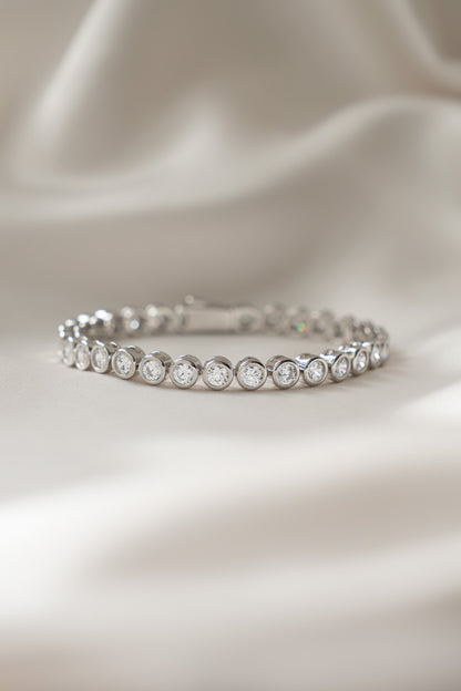 4mm Round Bezel Tennis Bracelet