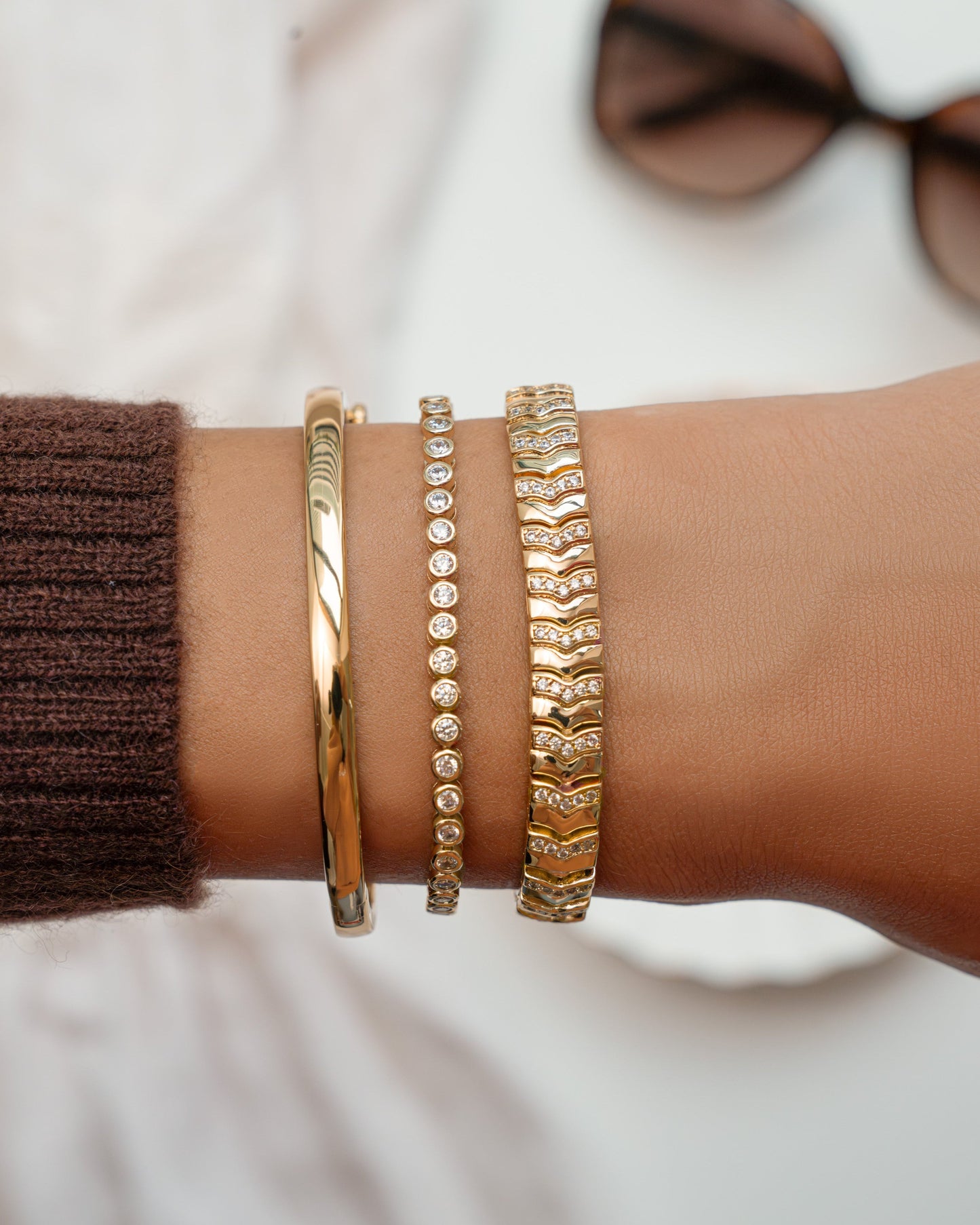Round Bezel Tennis Bracelet