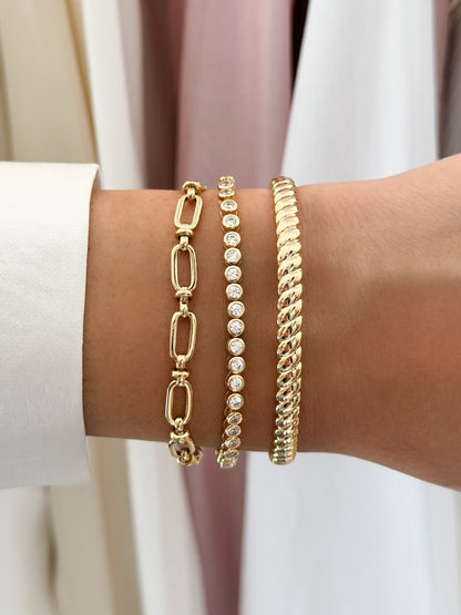 Round Bezel Tennis Bracelet