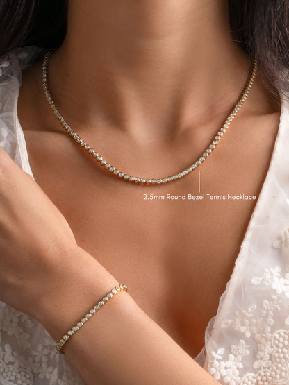 Round Bezel Tennis Bracelet
