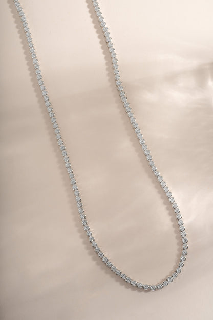 Round Bezel Tennis Necklace