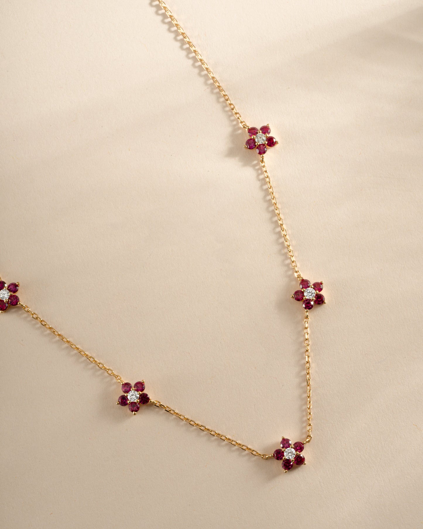 Ruby Flower Necklace