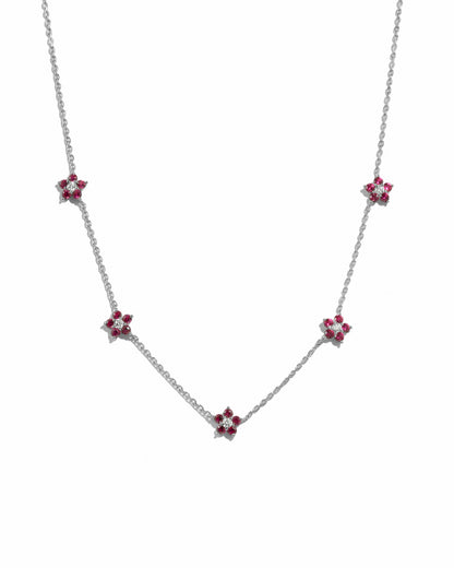 Ruby Flower Necklace
