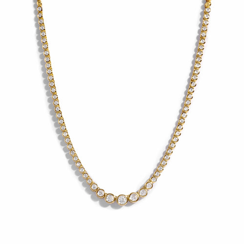 Gradient Bezel Tennis Necklace