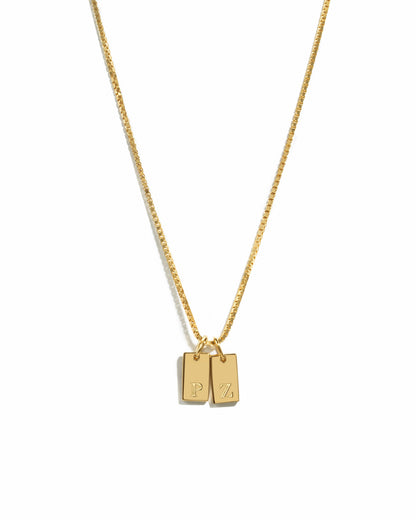 Custom Dainty Initial Tag Necklace