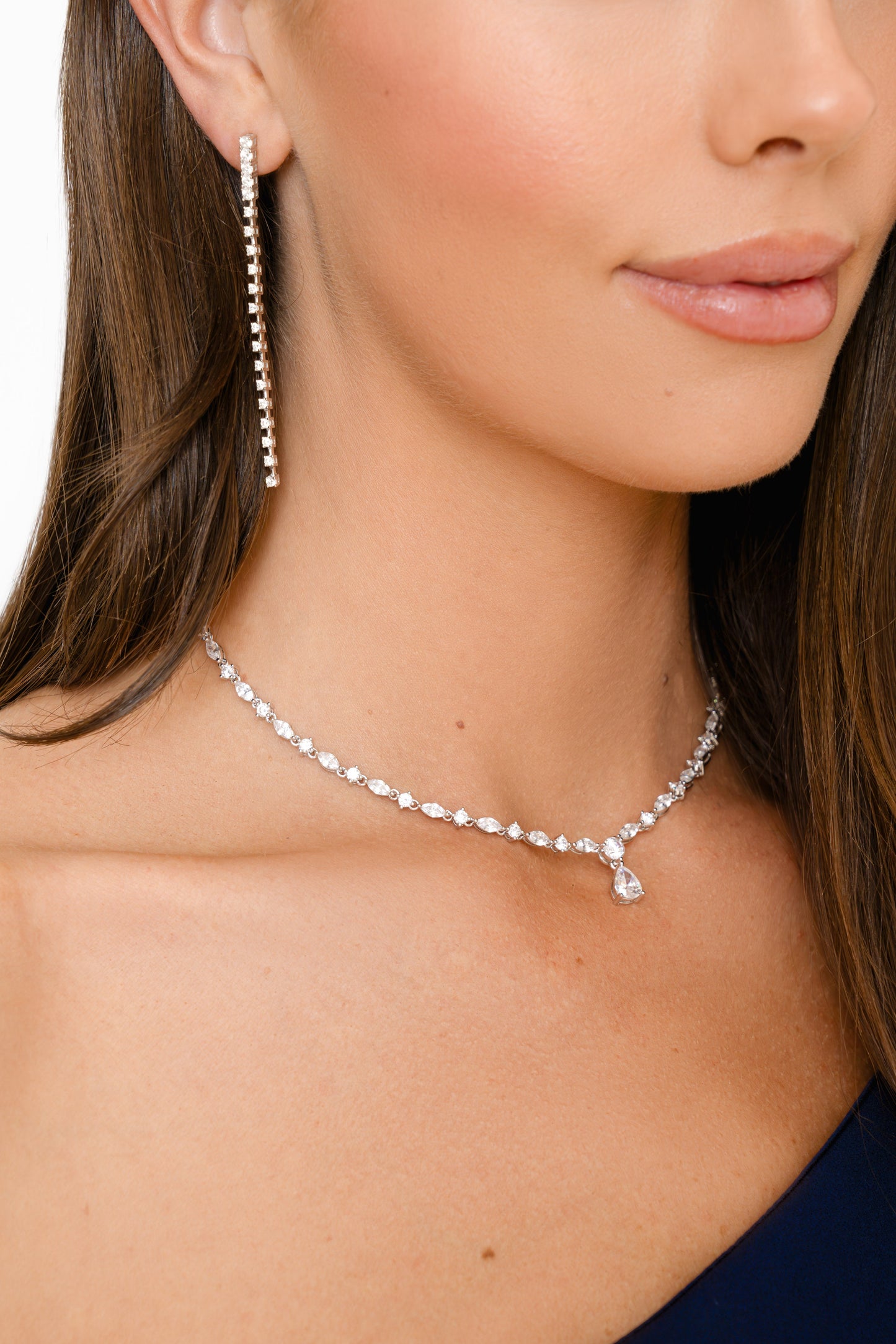 Pear Tennis Necklace