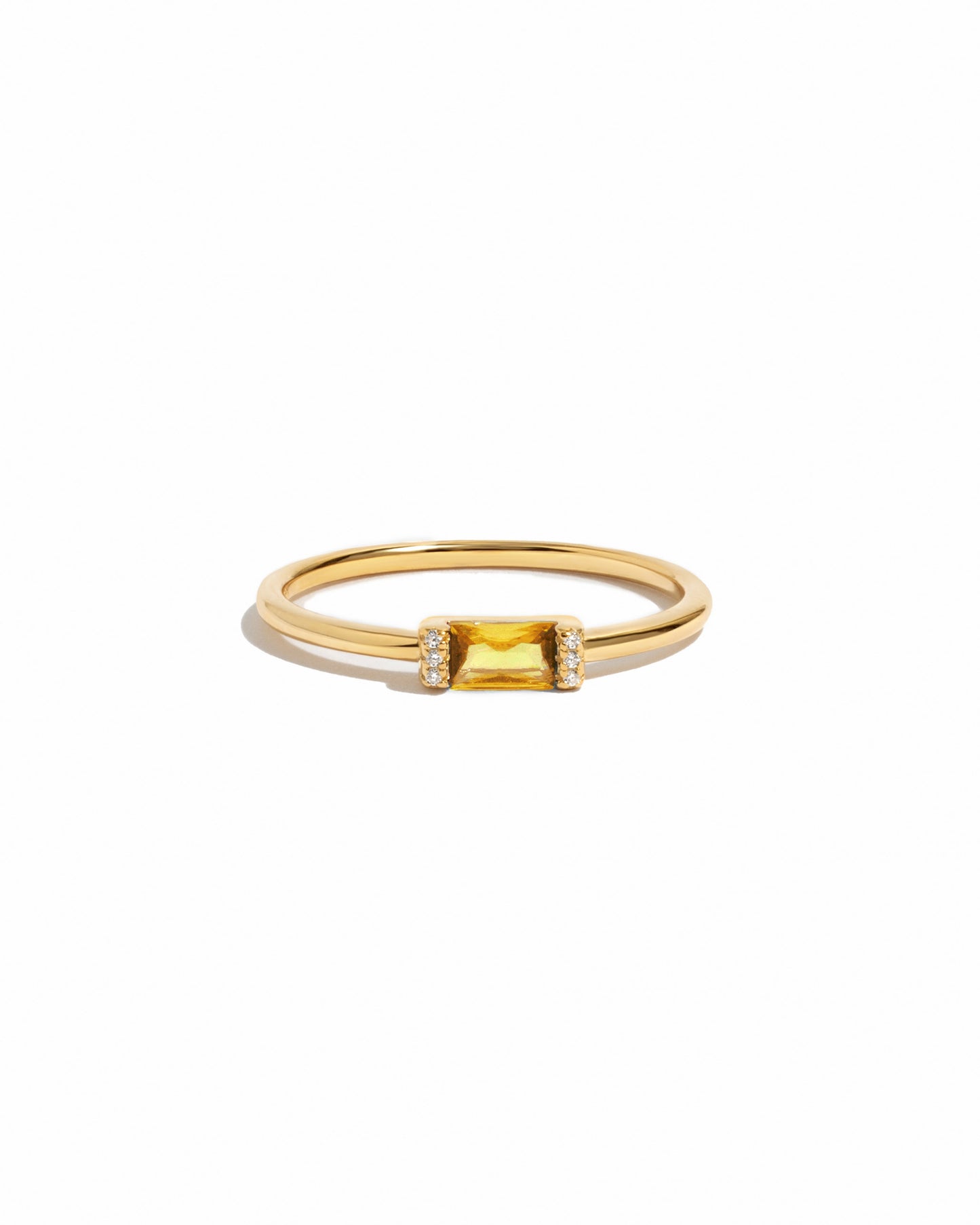 Citrine Simple Baguette Ring