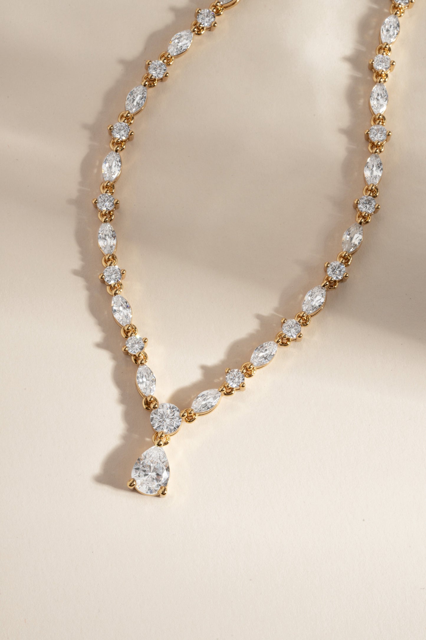 Pear Tennis Necklace