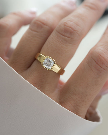 Square Bezel Dome Ring