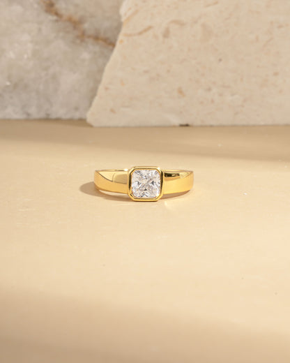 Square Bezel Dome Ring