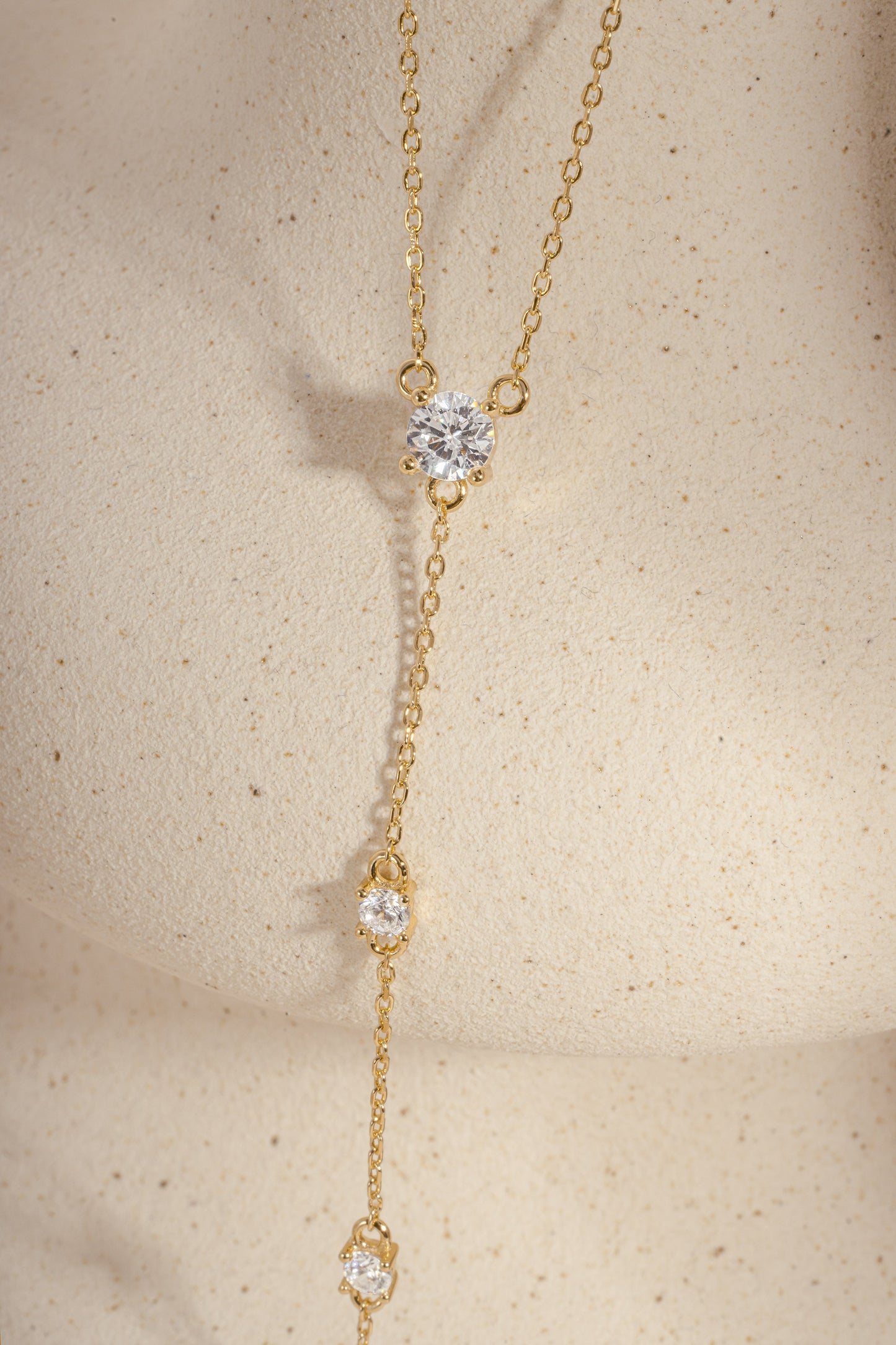 Round Diamond Lariat Necklace