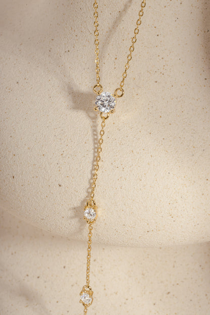 Round Diamond Lariat Necklace