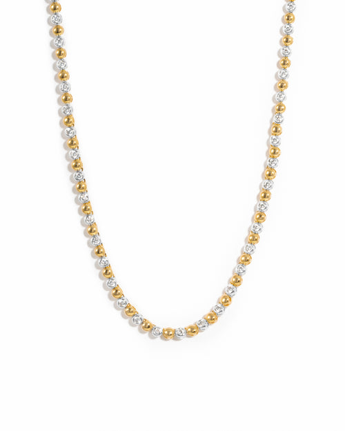 Mixed Metal Tennis Necklace
