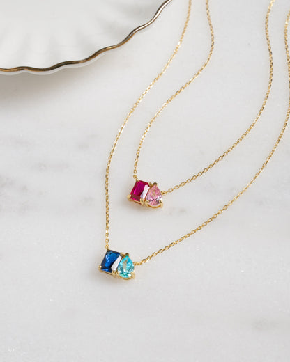Custom Toi Et Moi Birthstone Necklace