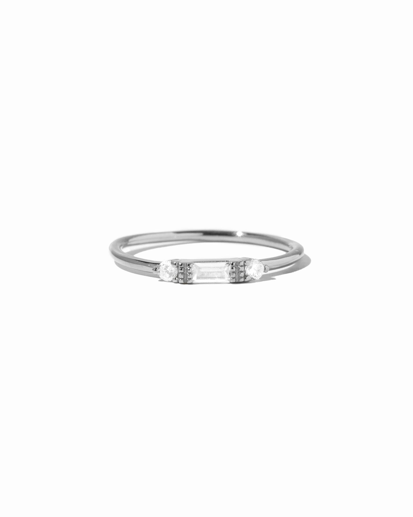 White CZ Baguette Ring