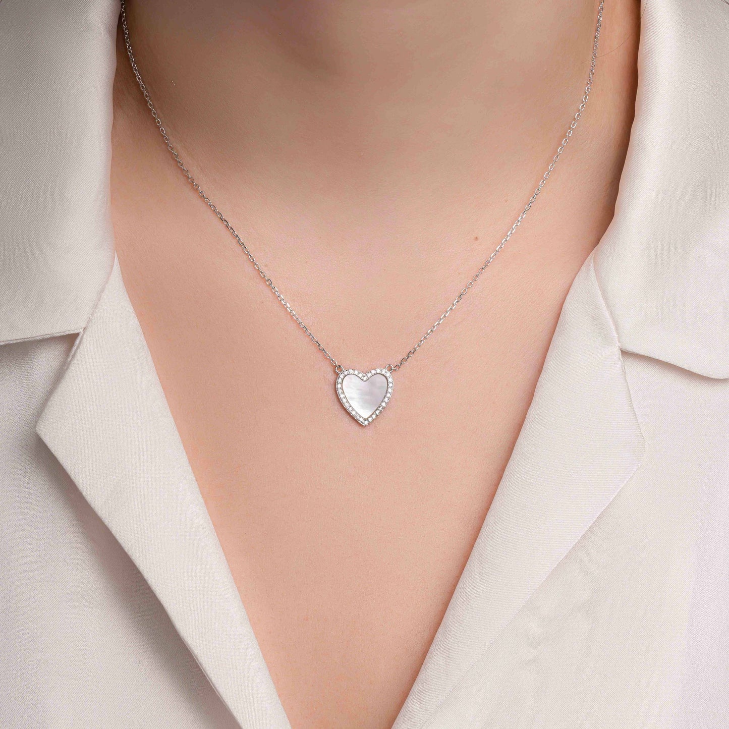 Mother of Pearl Heart Necklace