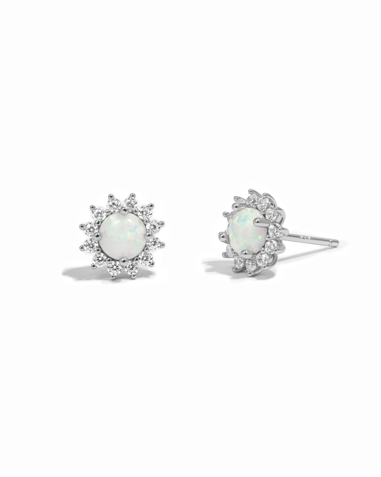 Sunburst Opal Halo Studs