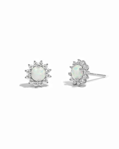 Sunburst Opal Halo Studs