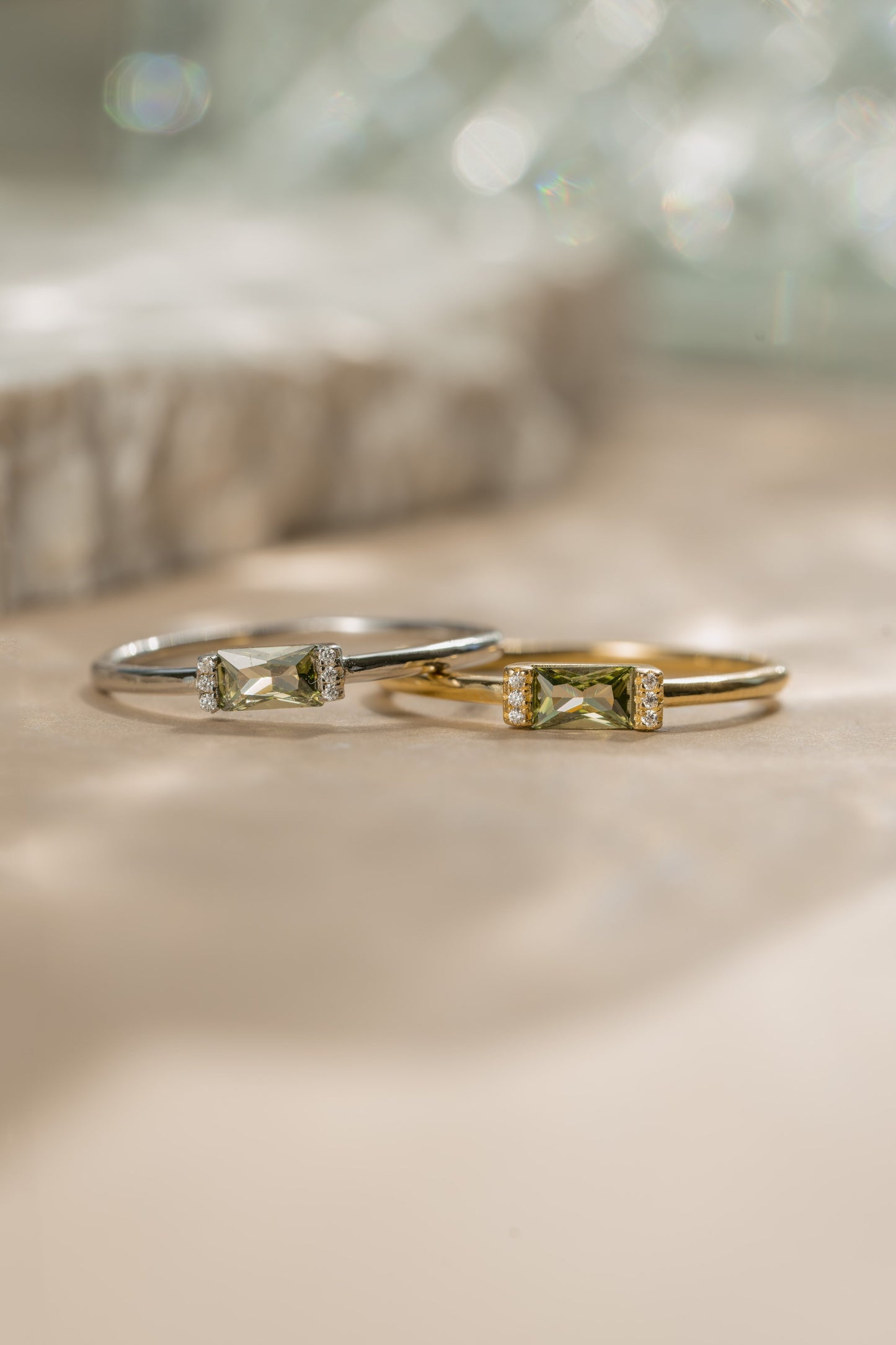 Peridot Simple Baguette Ring