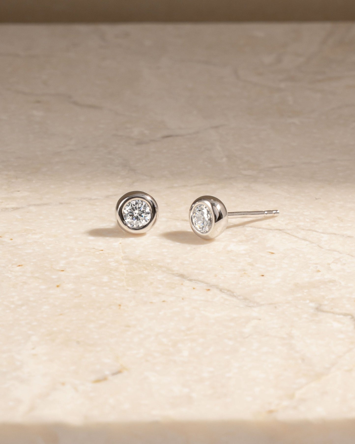 Diamond Bezel Dome Studs