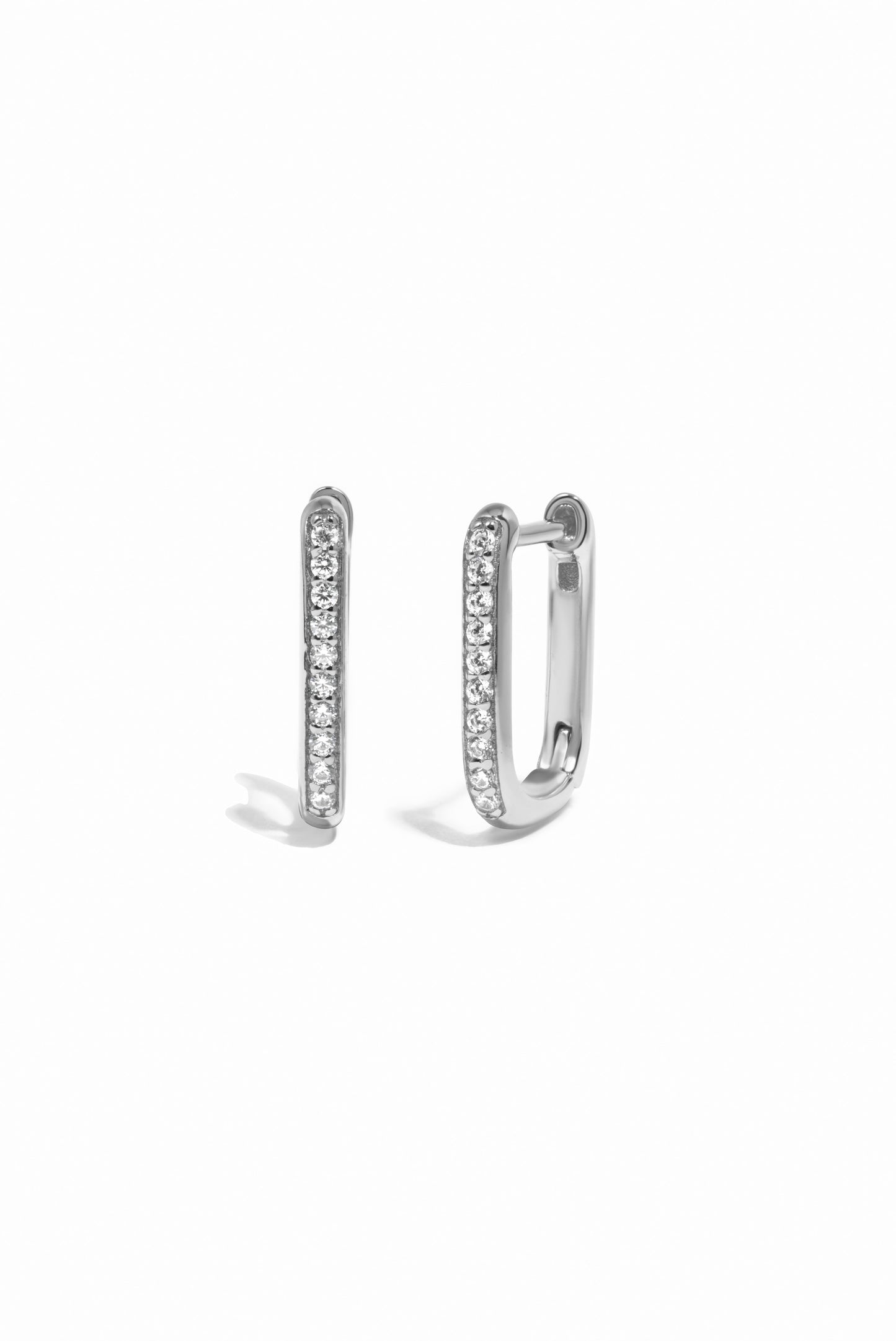 Pavé Square Huggie Hoops