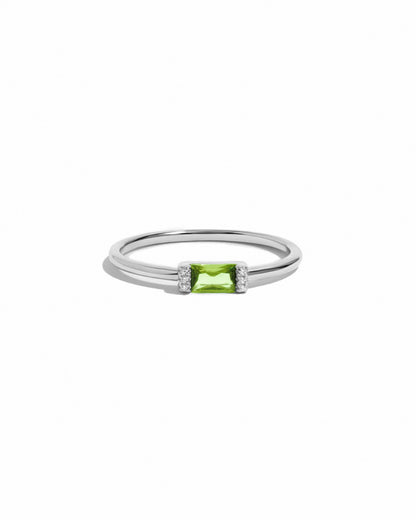 Peridot Simple Baguette Ring