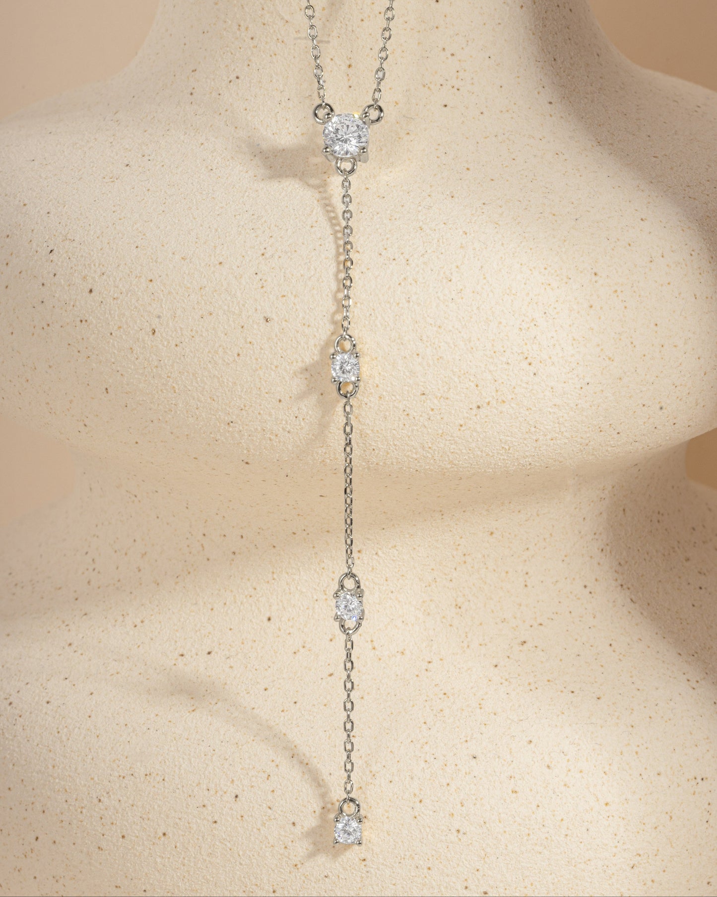 Round Diamond Lariat Necklace