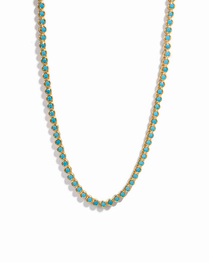 Round Turquoise Tennis Necklace
